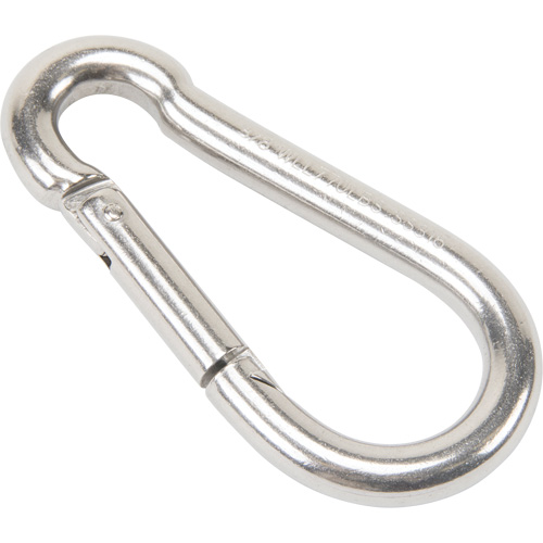 Stainless Steel Snap Hook, 770 lbs (0.385 tons) Working Load Limit, 3/8" Size, 5/8" Eye Equipment World