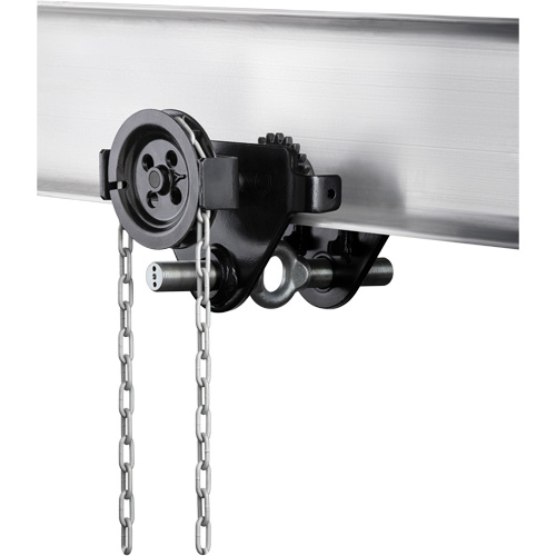 HTG Geared Clevis Trolley, 4409 lbs. (2 tons) Capacity, 2-39/64" - 8-43/64" Equipment World