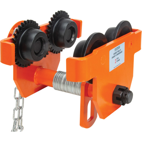 Adjustable Trolley with Safety Plates, 2000 lbs. (1 tons) Capacity, 2-5/16" - 4-14/16" Equipment World