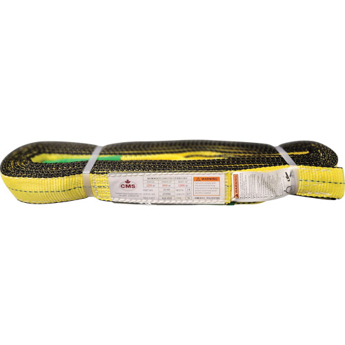 Polyester Web Sling, Double Ply, Twisted Eye, Type 4, 2" W x 20' L, 6400 lbs. Vertical Cap. Equipment World