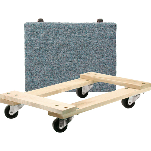 Wood Dollies - Medium-Duty, Polyolefin Wheels, 900 lbs. Capacity, 18" W x 24" D x 7" H Equipment World