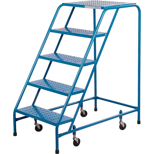 CSA-Certified Rolling Step Ladder, 5 Steps, 22" Step Width, 46" Platform Height, Steel Equipment World
