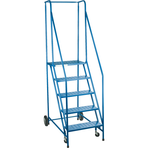 CSA-Certified Rolling Step Ladder, 5 Steps, 22" Step Width, 46" Platform Height, Steel Equipment World