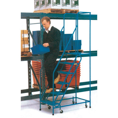 CSA-Certified Rolling Step Ladder, 6 Steps, 22" Step Width, 55" Platform Height, Steel Equipment World