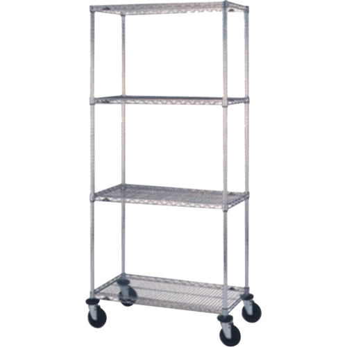 Wire Shelf Cart, Chrome Plated, 18" x 69" x 36", 800 lbs. Capacity Equipment World