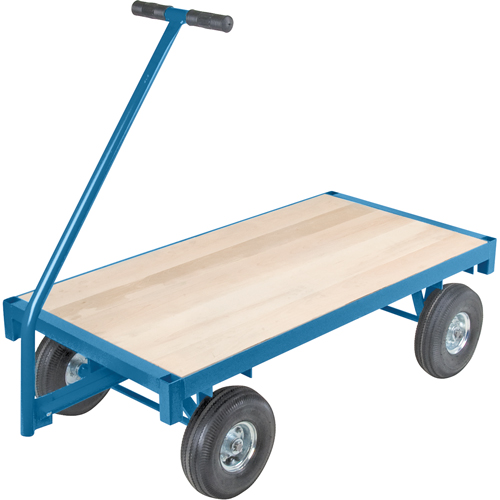Ergonomic Platform Wagon Trucks, 36" W x 72" L, 45" Handle, 1000 lbs. Capacity, 10" Wheel Dia., Pneumatic Wheels Equipment World