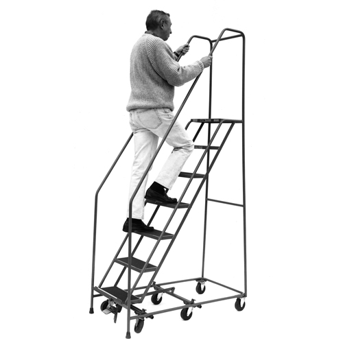 All Directional Ladders, 6 Steps, 16" Step Width, 60" Platform Height, Steel Equipment World