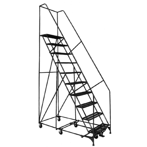 All Directional Ladders, 12 Steps, 24" Step Width, 120" Platform Height, Steel Equipment World