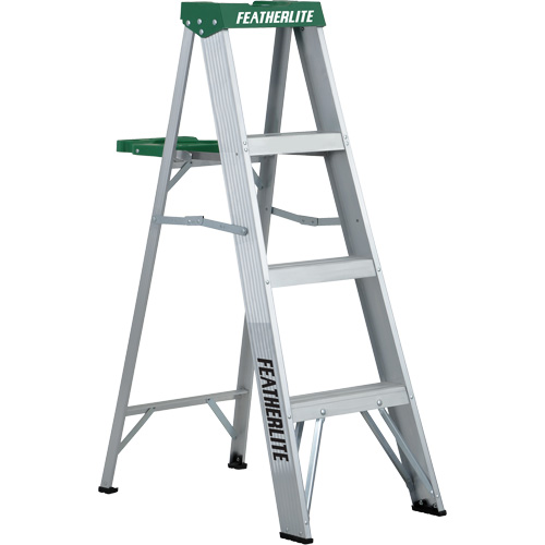 Commercial Duty Stepladders (2400 Series), 4', Aluminum, 225 lbs. Capacity, Type 2 Equipment World