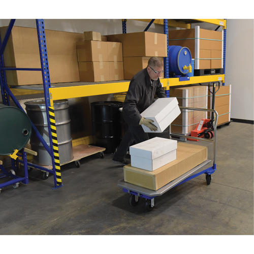 Platform Cart, 48" L x 24" W, 1500 lbs. Capacity, Mold-on Rubber Casters Equipment World