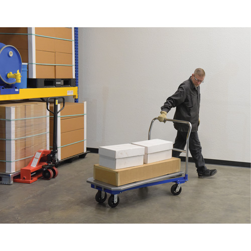 Platform Cart, 48" L x 24" W, 1500 lbs. Capacity, Mold-on Rubber Casters Equipment World