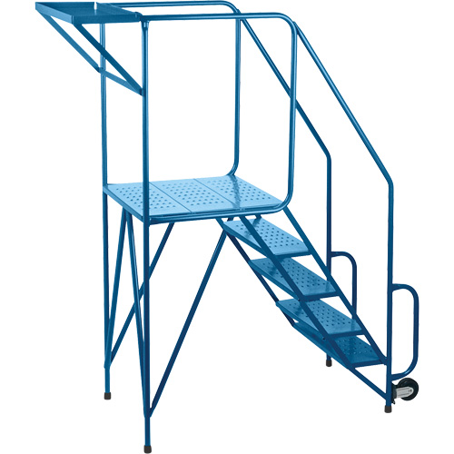 Mechanics/Maintenance Rolling Ladder, Steel, 5 Steps, 47" Platform Height Equipment World