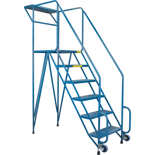 Mechanics/Maintenance Rolling Ladder, Steel, 6 Steps, 57" Platform Height Equipment World