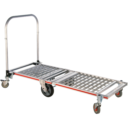 Chariot &agrave; plateforme repliable &agrave; six roues, Aluminium, 1550 lb, 61-7/8" lo x 23-1/4" la, Hauteur 39" Equipment World