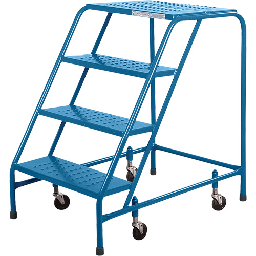 CSA Rolling Step Ladder, 4 Steps, 22" Step Width, 37" Platform Height, Steel Equipment World