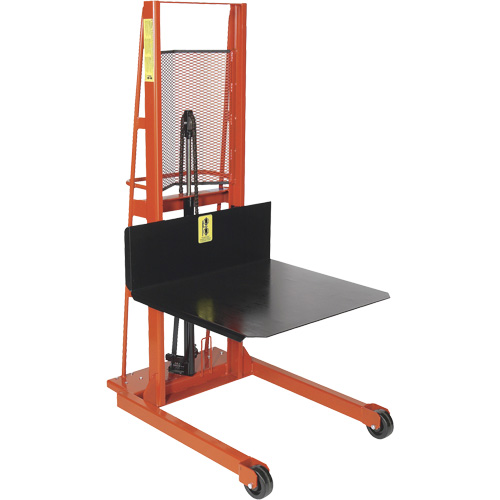 Hydraulic Platform Lift Stacker, Hand Winch Operated, 1000 lbs. Capacity, 80" Max Lift Equipment World