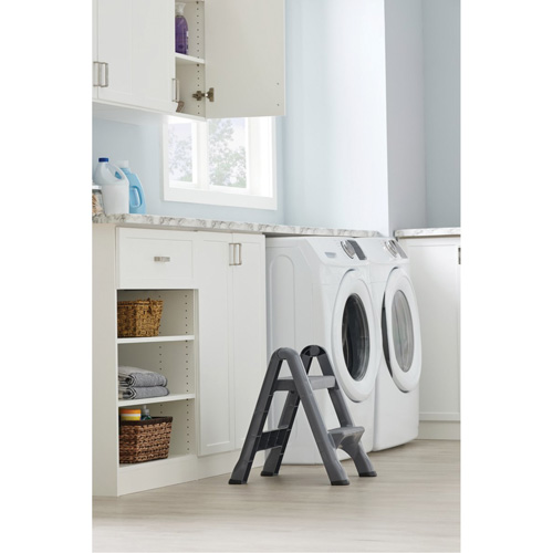 Folding Step Stool, 2 Steps, 19-1/2" x 20-1/2" x 22-3/4" High Equipment World