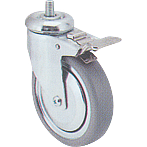 Roulette zingu&eacute;e, Pivotant avec frein, Diam&egrave;tre 4" (102 mm), Capacit&eacute; 200 lb (91 kg) Equipment World
