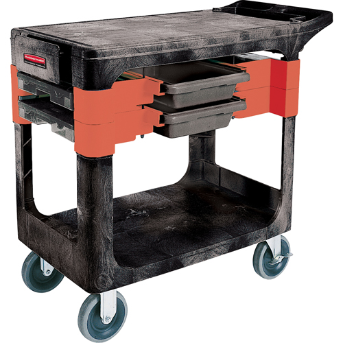 Maintenance Tool Cart, 2 Drawers, 38" L x 19-1/4" W x 33-3/8" H, Black Equipment World