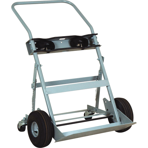 Four-Wheel Cylinder Hand Trucks, Pneumatic Wheels, 28" W x 6" L Base, 1000 lbs. Equipment World