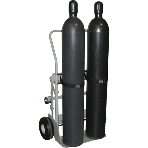 Four-Wheel Cylinder Hand Trucks, Pneumatic Wheels, 28" W x 6" L Base, 1000 lbs. Equipment World