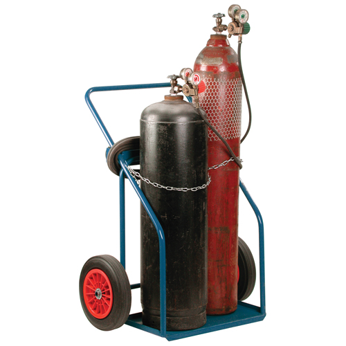 Gas Cylinder Carts, Rubber Wheels, 13" W x 25" L Base, 1000 lbs. Equipment World