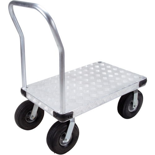Aluminum Platform Truck, 24" W x 36" L, 1600 lbs. Cap., Pneumatic Wheels Equipment World
