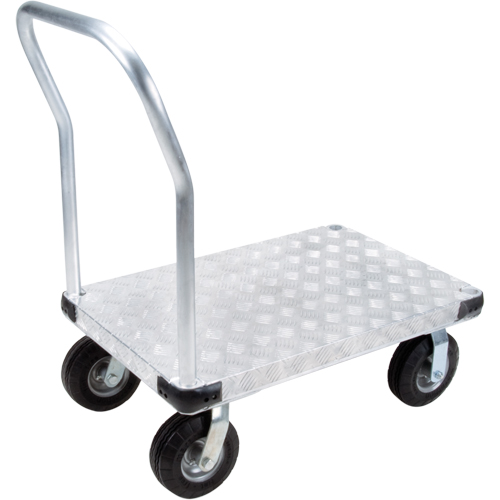 Aluminum Platform Truck, 24" W x 36" L, 1100 lbs. Cap., Flat Free Wheels Equipment World