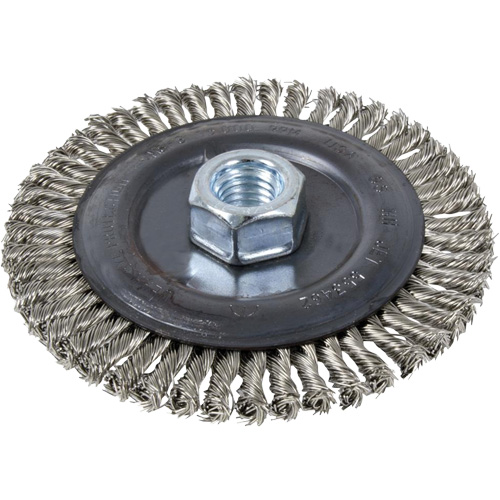 Stringer Bead Brush Wheel, 6" Dia., 0.022" Fill, 5/8"-11 Arbor Equipment World