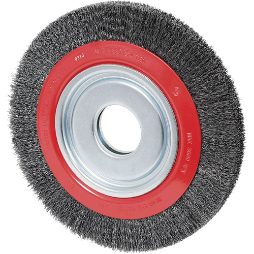 Crimped Wire Wheel, 12" Dia., 0.014" Fill, 2" Arbor Equipment World