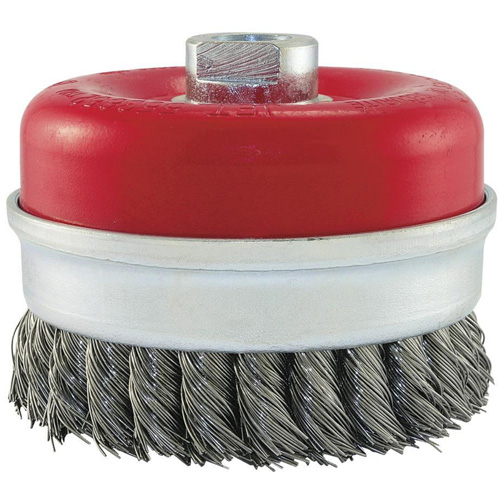 Knot Banded Cup Brush, 5" Dia. x 5/8"-11 Arbor Equipment World