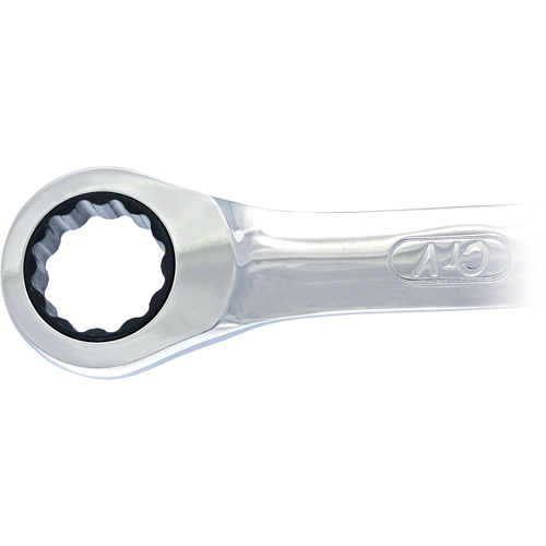 Non-Reversible Long Pattern Ratcheting Combination Wrench, 19 mm, Plain Finish Equipment World