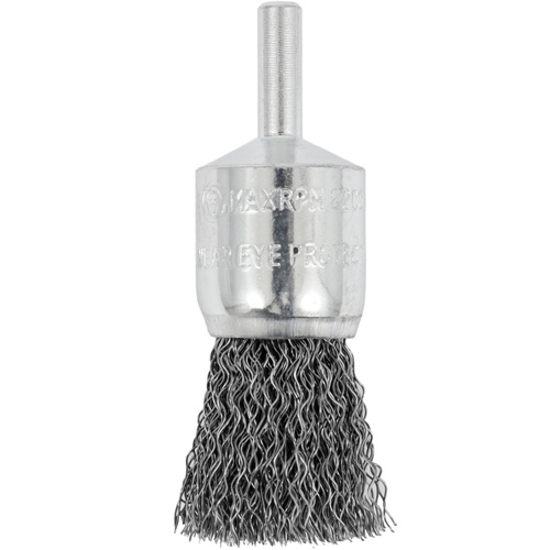 Shaft Mounted Crimped End Brush, 3/4", 0.012" Fill, 1/4" Shank Equipment World