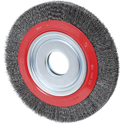 Crimped Wire Wheel, 10" Dia., 0.014" Fill, 2" Arbor Equipment World