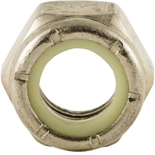 Nylon Lock Nut, 3/8" Dia., Stainless Steel, Coarse Equipment World