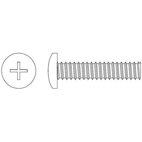 Pan Head Machine Screws, #10-24 x 3/4" L, Zinc Plated Equipment World