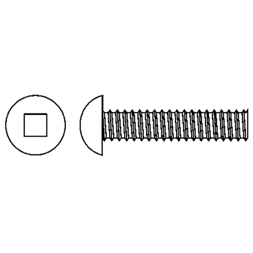 Round Head Machine Screws, #10-24 x 3" L, Zinc Plated Equipment World