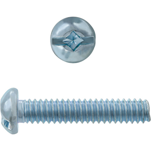 Round Square/Slot HD Machine Screws, #6 x 3" L, Zinc Plated Equipment World