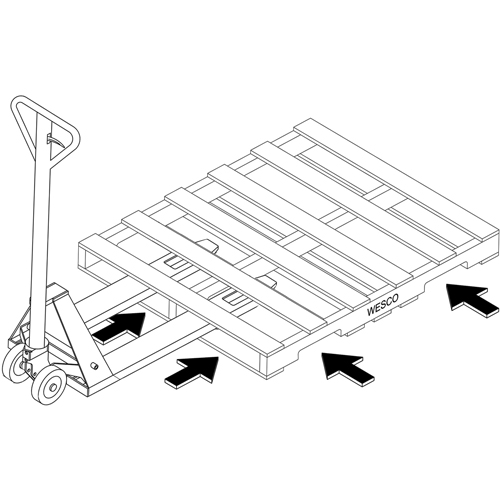 Transpalette hydraulique &agrave; 4 entr&eacute;es, 48" l x 7" la, Capacit&eacute; 4000 lb Equipment World