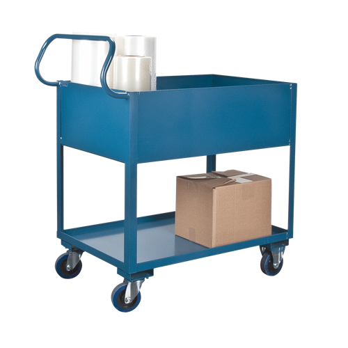 Deep Lipped Service Cart, 2 Tiers, 24" W x 47" H x 36" D, 1200 lbs. Capacity Equipment World