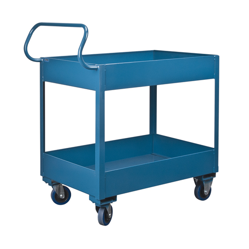 Deep Lipped Service Cart, 2 Tiers, 24" W x 47" H x 36" D, 1200 lbs. Capacity Equipment World