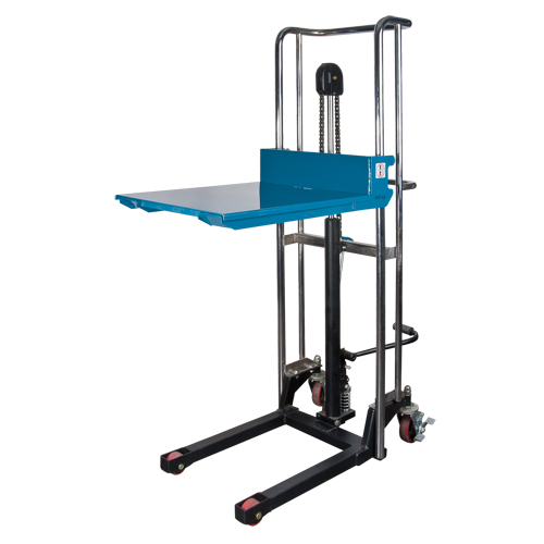 Hydraulic Platform Lift Stacker, Foot Pump Operated, 880 lbs. Capacity, 60" Max Lift Equipment World