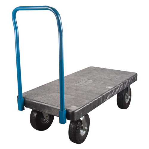 Plastic Platform Truck, 48" L x 24" W, 1000 lbs. Cap., Flat Free Wheels Equipment World