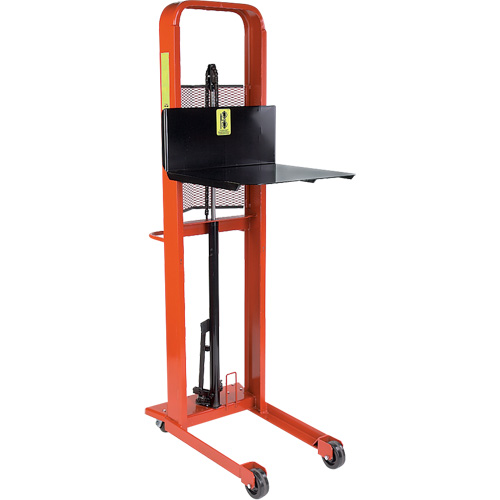 Hydraulic Platform Lift Stacker, Foot Pump Operated, 1000 lbs. Capacity, 80" Max Lift Equipment World