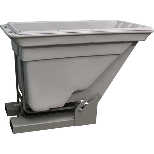 Self Dumping Hopper, Polyethylene, 1 cu.yd., Grey Equipment World