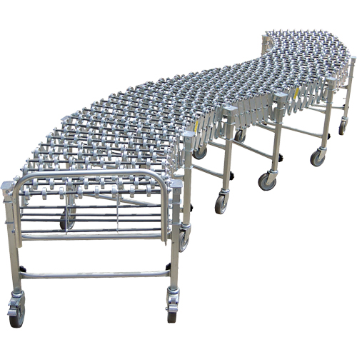 Gravity 226 Expandable/Flexible Conveyors, 14" W x 32' 6" L, 226 lbs. per lin. ft. Capacity Equipment World