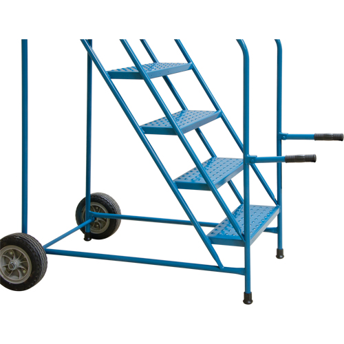 Trailer Access Rolling Ladder with Rails, 4 Steps, 22" Step Width, 37" Platform Height, Steel Equipment World