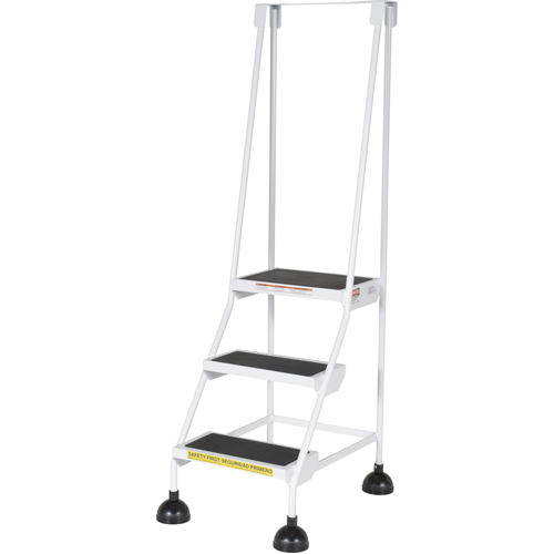Stop-Step Ladders, 3 Steps, 16" Step Width, 28-11/16" Platform Height, Steel Equipment World