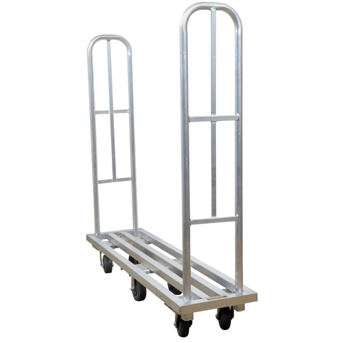 Aluminum U-Boat Platform Truck, 16" W x 63" L, 1322 lbs. Cap., Polyurethane Wheels Equipment World