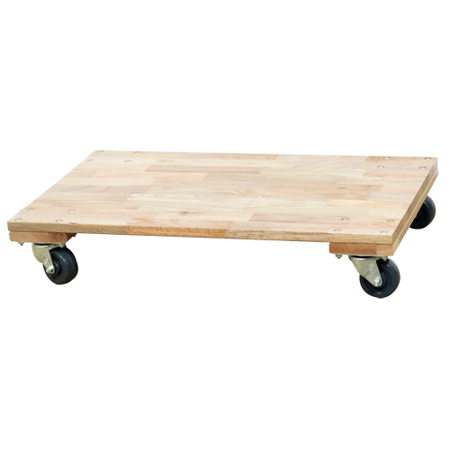 Solid Platform Wood Dolly, Rubber Wheels, 900 lbs. Capacity, 18" W x 30" D x 6" H Equipment World